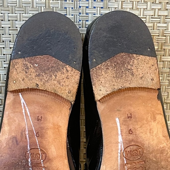 🌟HP🌟VTG 1980s-90s Johnston & Murphy Black Patent Leather Slip on Loafers 9M - Picture 11 of 12